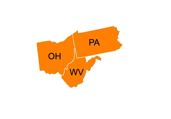 Decorative image showing the tri-state area of West Virginia, Ohio, and Pennsylvania
